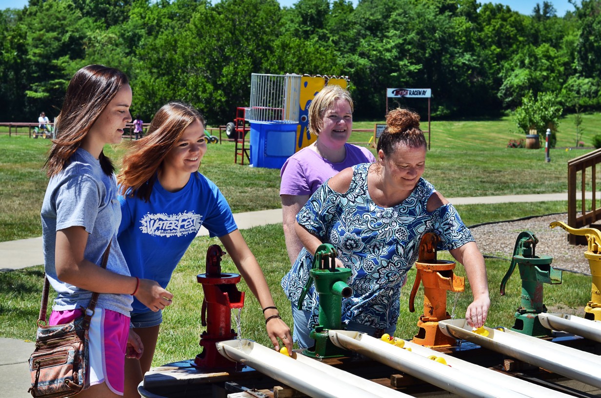 water pump game at Faulkner's Ranch